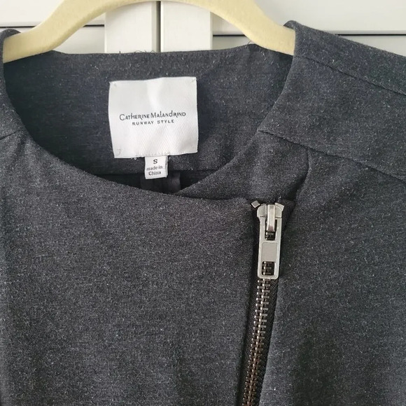 Catherine Malandrino Dark Grey Runway Style Stretchy Motor Jacket Size S - Picture 2 of 6